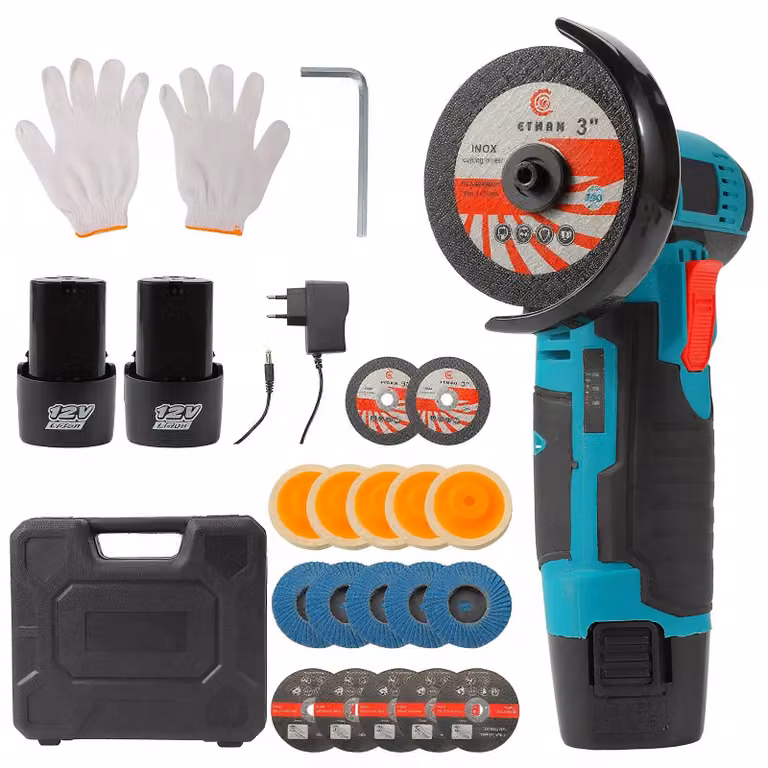Mini smerigliatrice angolare - Modello B-2 - 16,8 V - Senza fili - Ricaricabile - Batteria inclusa - Per tagliare e lucidare