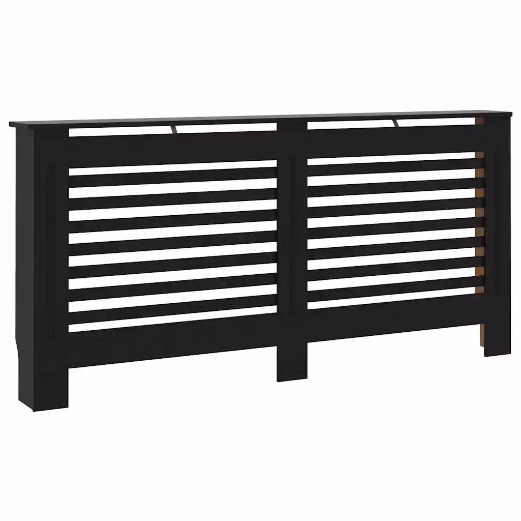 Copertura per radiatore vidaXL in MDF nera L: 172 cm, P: 19 cm, H: 81,5 cm – 2
