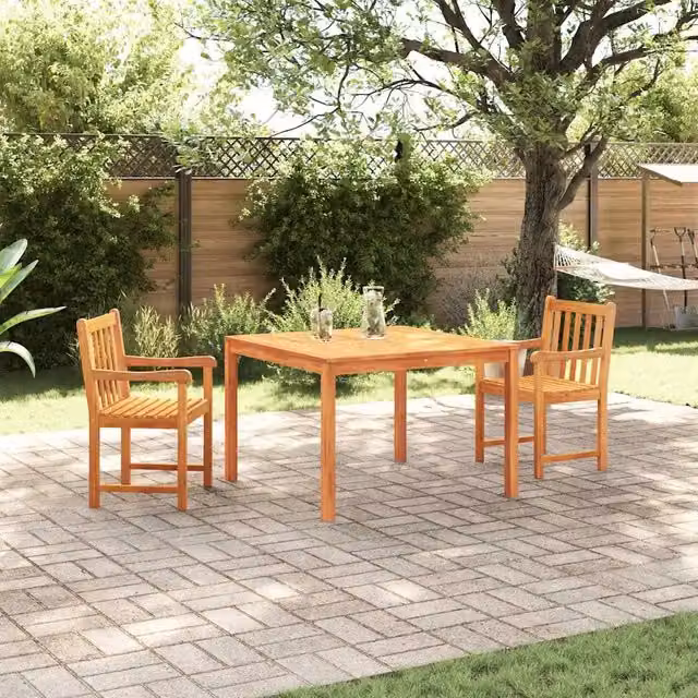 Set da Pranzo per Giardino 3 pz Marrone 3375645