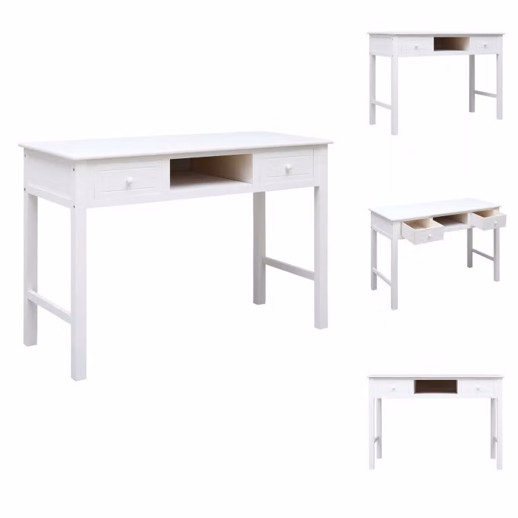 vidaXL Scrivania bianca 110×45×76 cm legno - Scrivanie