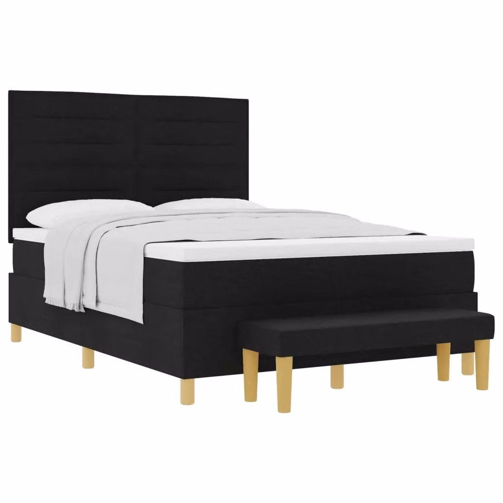 Letto a molle con materasso vidaXL in tessuto nero L: 140 cm, P: 200 cm, H: 203 cm – 2