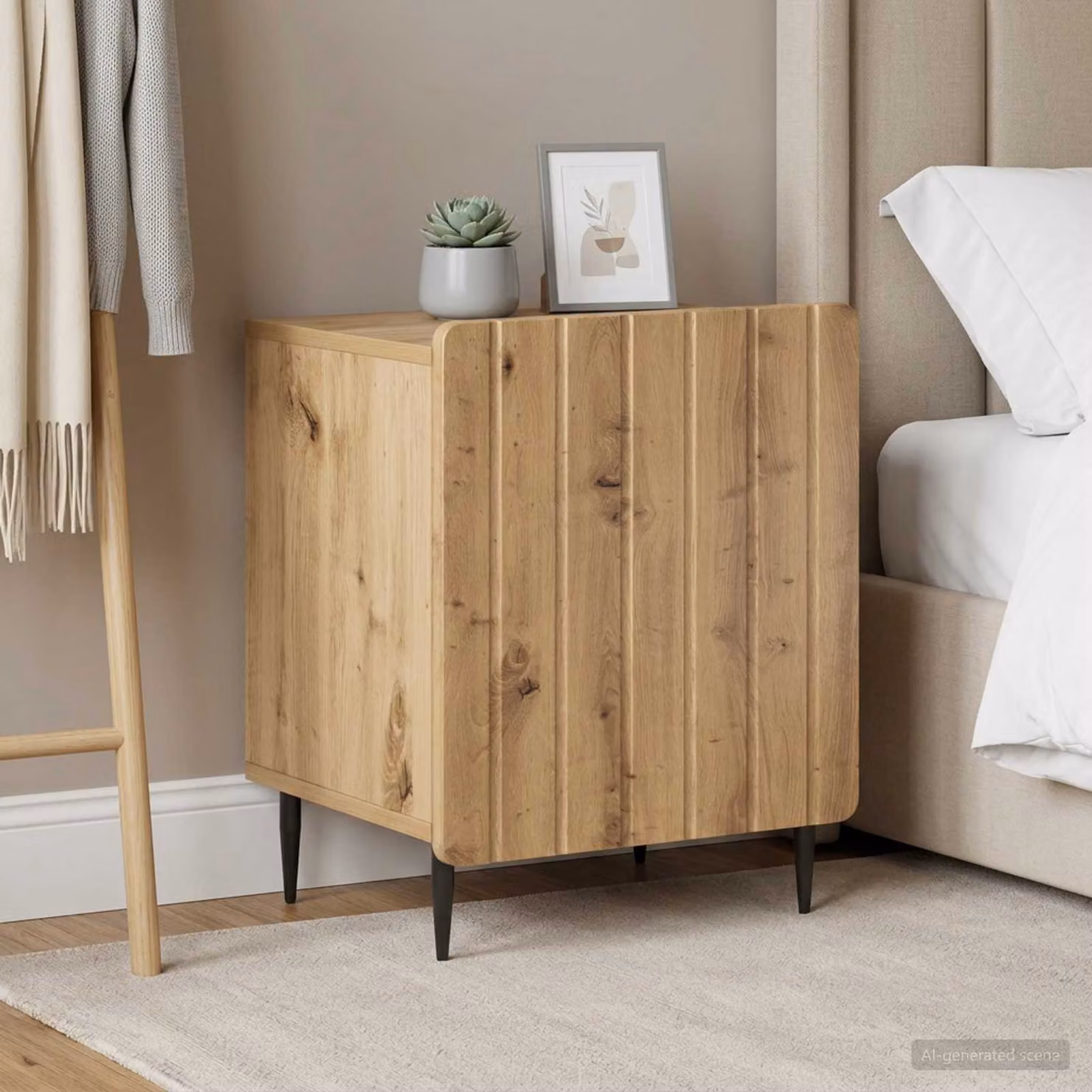 Set di 2 Armadi da Notte vidaXL in Rovere Marrone, L 43 cm x P 34,5 cm x H 52 cm