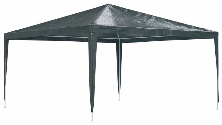 Tenda da festa, 4 x 4 metri, verde - Polietilene resistente all'acqua - Struttura in acciaio