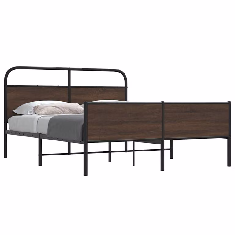 vidaXL Giroletto in metallo con struttura rigida, colore marrone, L/P/H: 200 x 160 x 166 cm