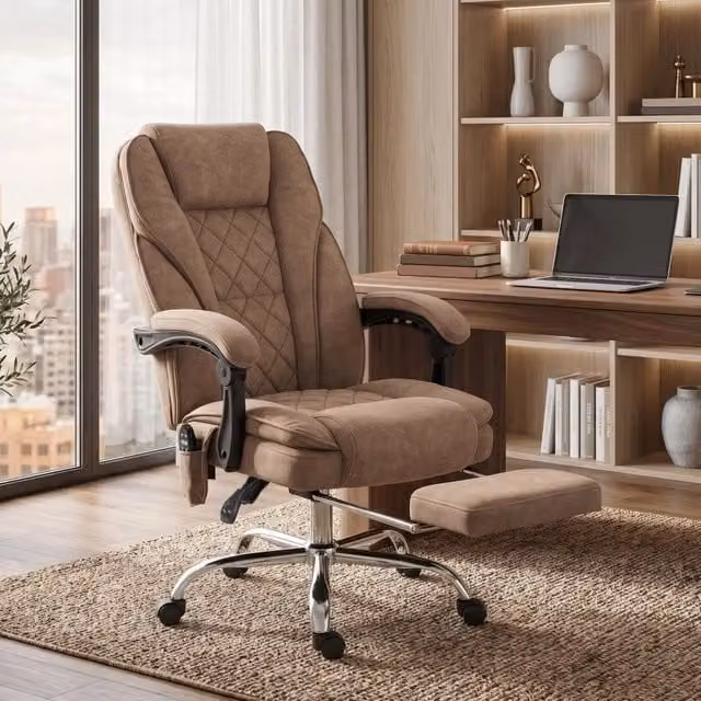 Poltrona da ufficio girevole con ruote, massaggio, rivestimento in poliestere effetto velluto, 1 pezzo, 72 x 67 x 119 cm