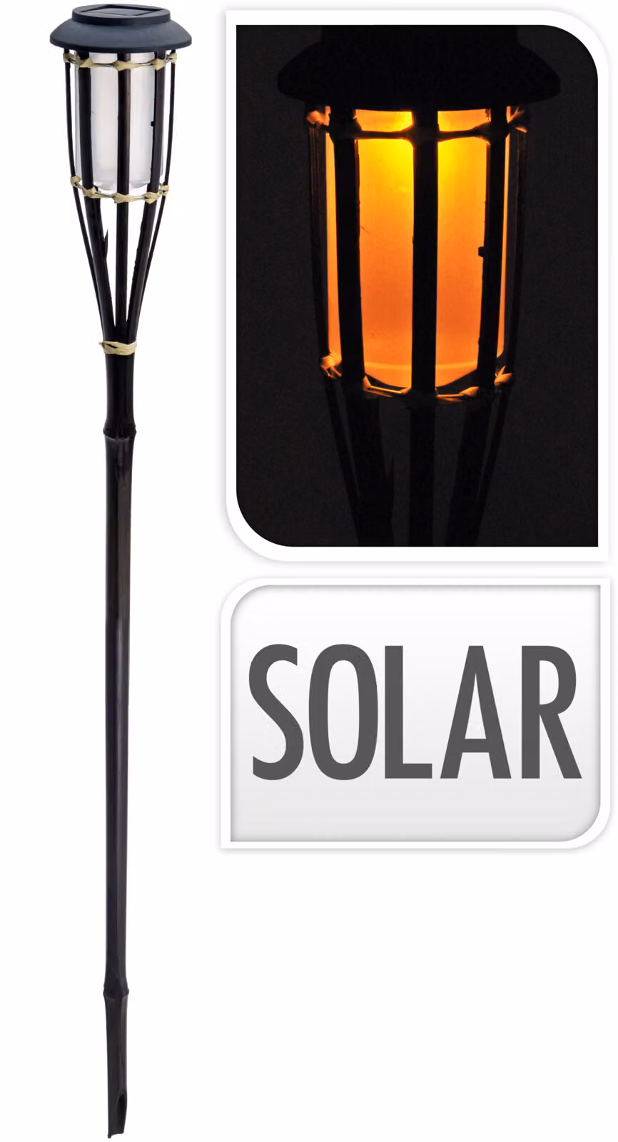 Luce solare in bambù, 65 cm