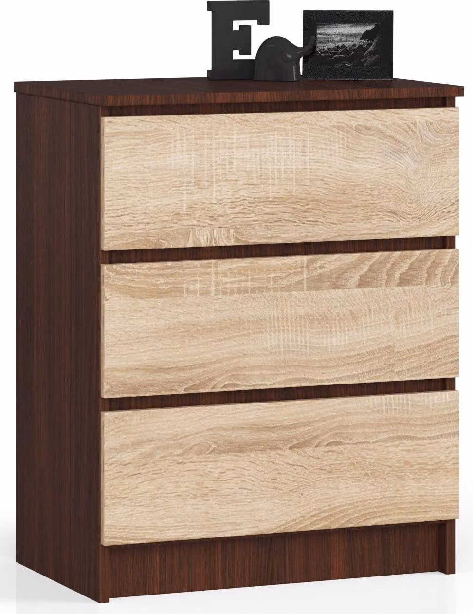 Comò Elegante K60 con 3 Cassetti in Venge e Sonoma