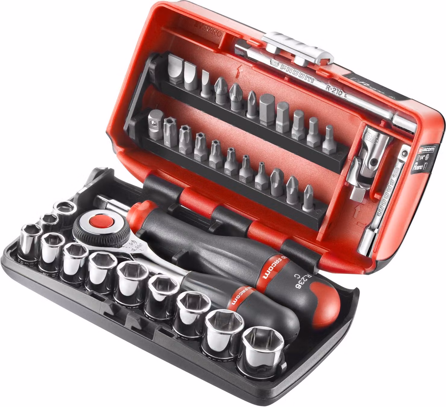 Set di bussole Facom 1/4Z esagonale, 38 pezzi