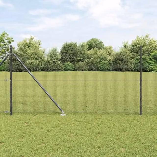 Recinzione in rete saldata con punte vidaXL in acciaio rivestito in PVC Grigio L: 1 m, H: 25 cm
