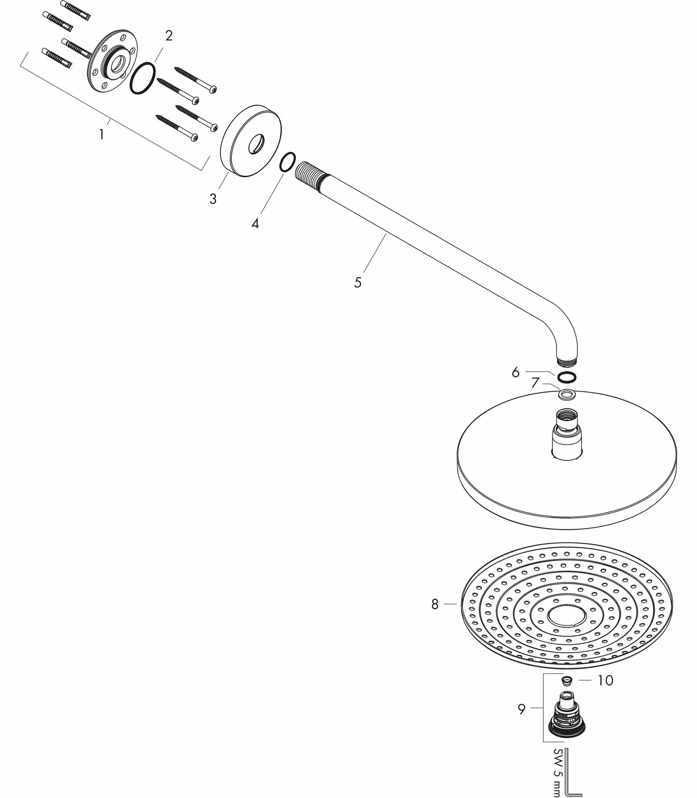 Hansgrohe soffione Raindance Select S 240 2jet 240mm braccio doccia 390mm Bianco / Cromo
