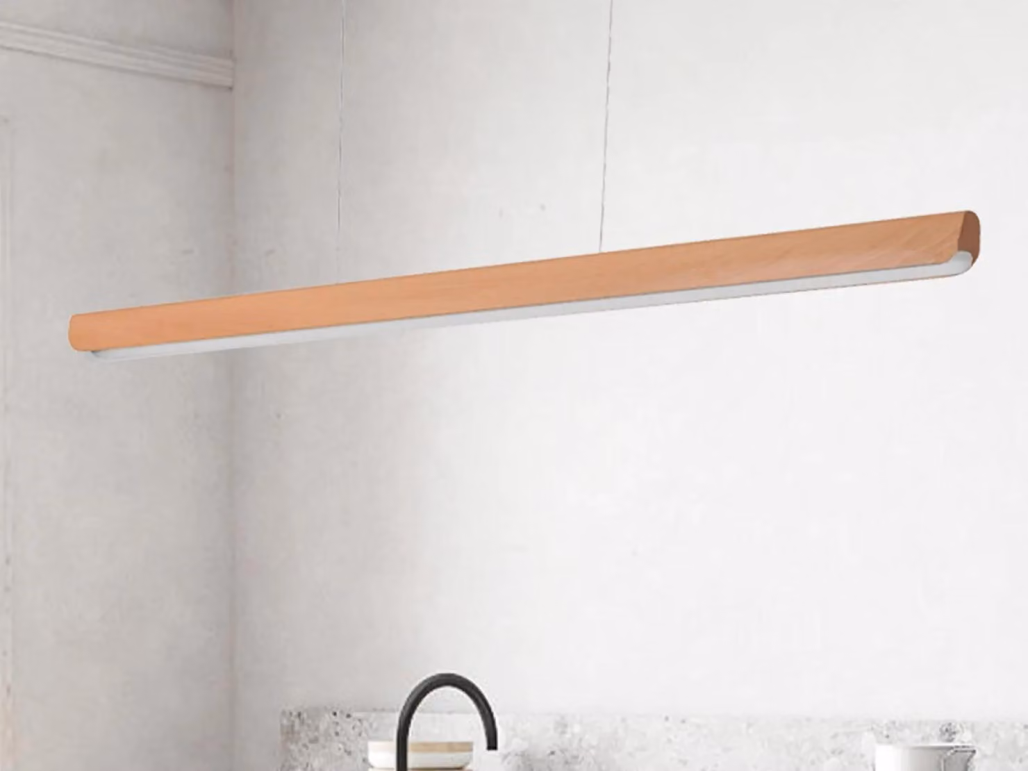 Lampadario in legno sospeso, realizzato in legno massello, con tecnologia LED, 26W / 1500 lumen - WRL0422