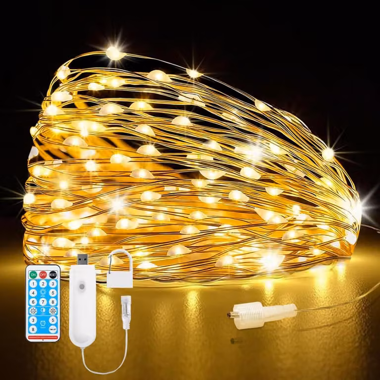 200 luci a LED a forma di rete, 2 tende luminose da 10 metri ciascuna, con telecomando