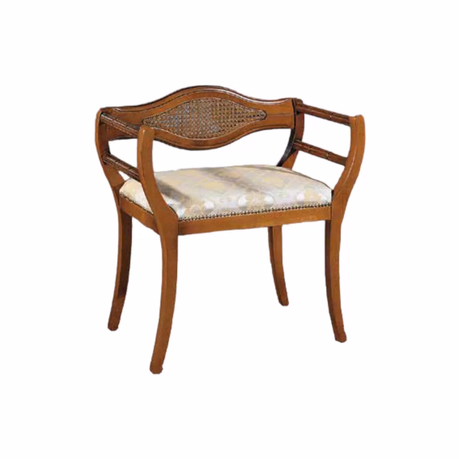 Poltrona imbottita in legno di faggio con decorazioni floreali e braccioli Mobili 2G L: 73 cm, P: 45 cm, H: 66 cm – 2