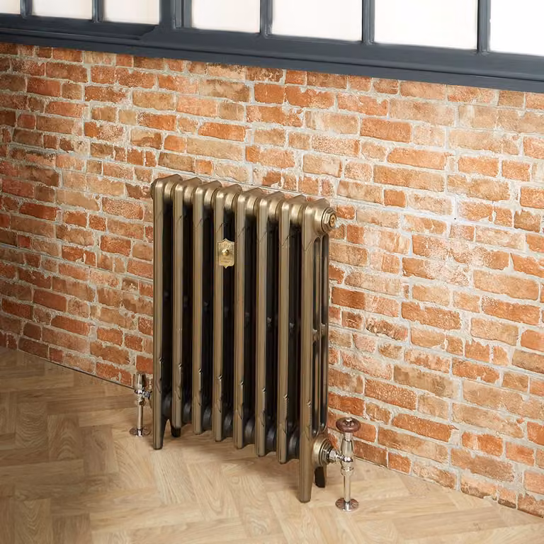 Radiatore Tradizionale in Ghisa - 3 Colonne - Finitura Ottone Naturale - 560 x 263 x 101mm - Mercury