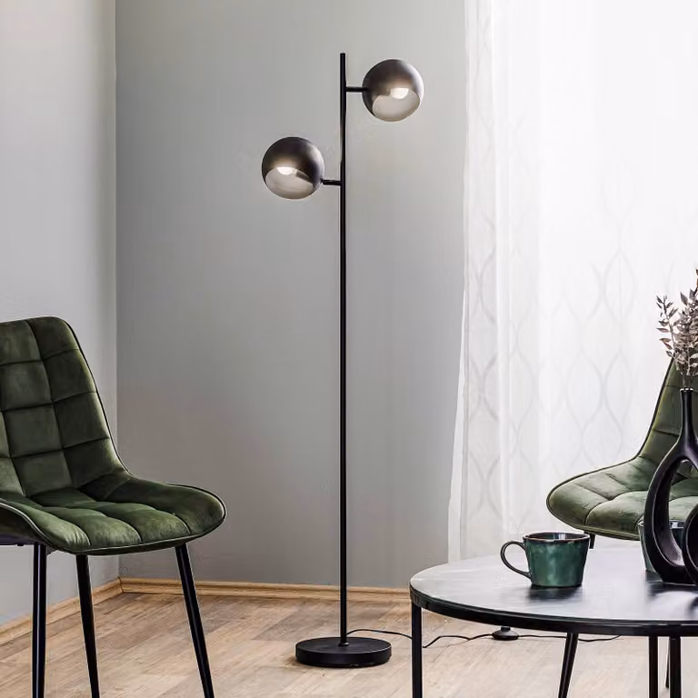 Markslöjd Lampada da terra Edgar, Nero, Soggiorno / Sala da pranzo, Metallo, Scandinavo, Lampada da terra