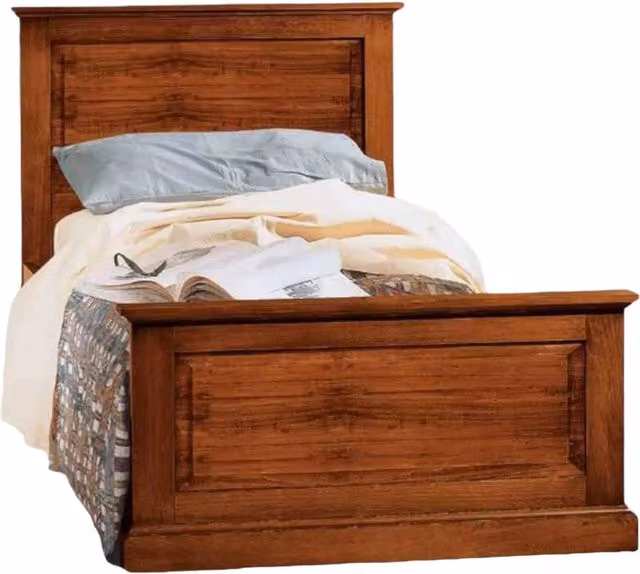 Letto una piazza e mezza in legno stile arte povera color noce Mobili 2G L: 141 cm, P: 209 cm, H: 110 cm