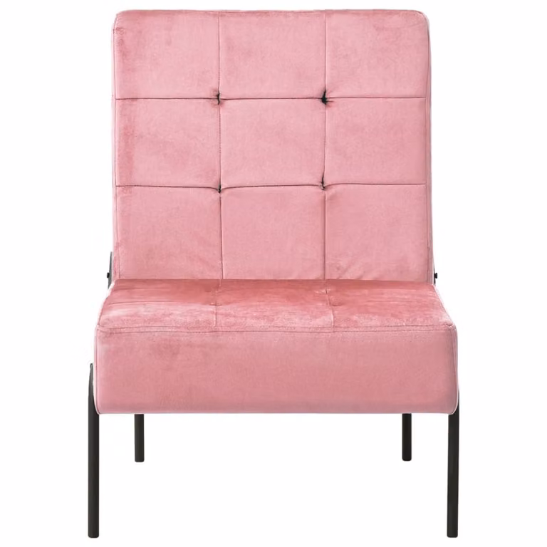 Poltrona Relax 65x79x87 cm Rosa in Velluto