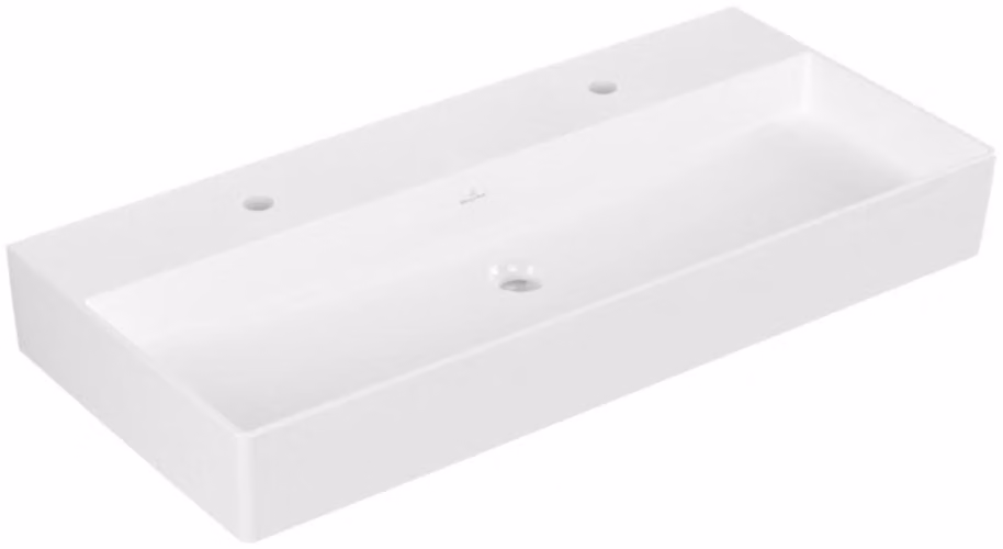 Villeroy & Boch Memento 2.0 lavabo mural, 2 trous pour robinet, sans trop-plein, poli, 1000x470mm, 4A221K01, 4A221K01