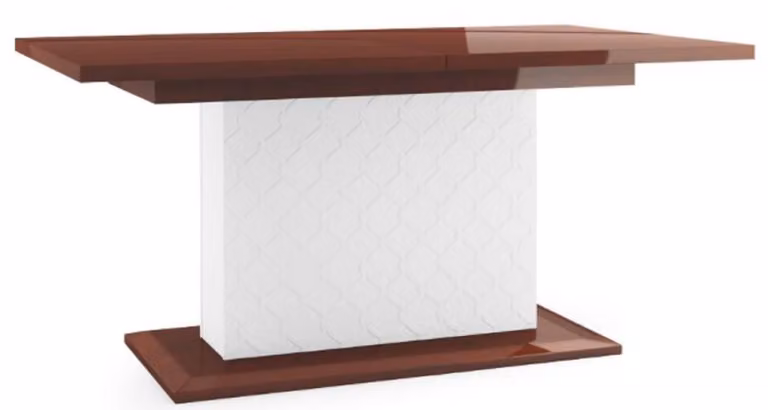 Casa Padrino tavolo da pranzo lucido marrone / bianco 160-210 x 90 x h. 77 cm - Tavolo da cucina moderno allungabile
