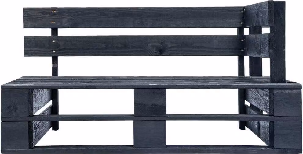 vidaXL Panca angolare da esterno in legno di pallet, nera