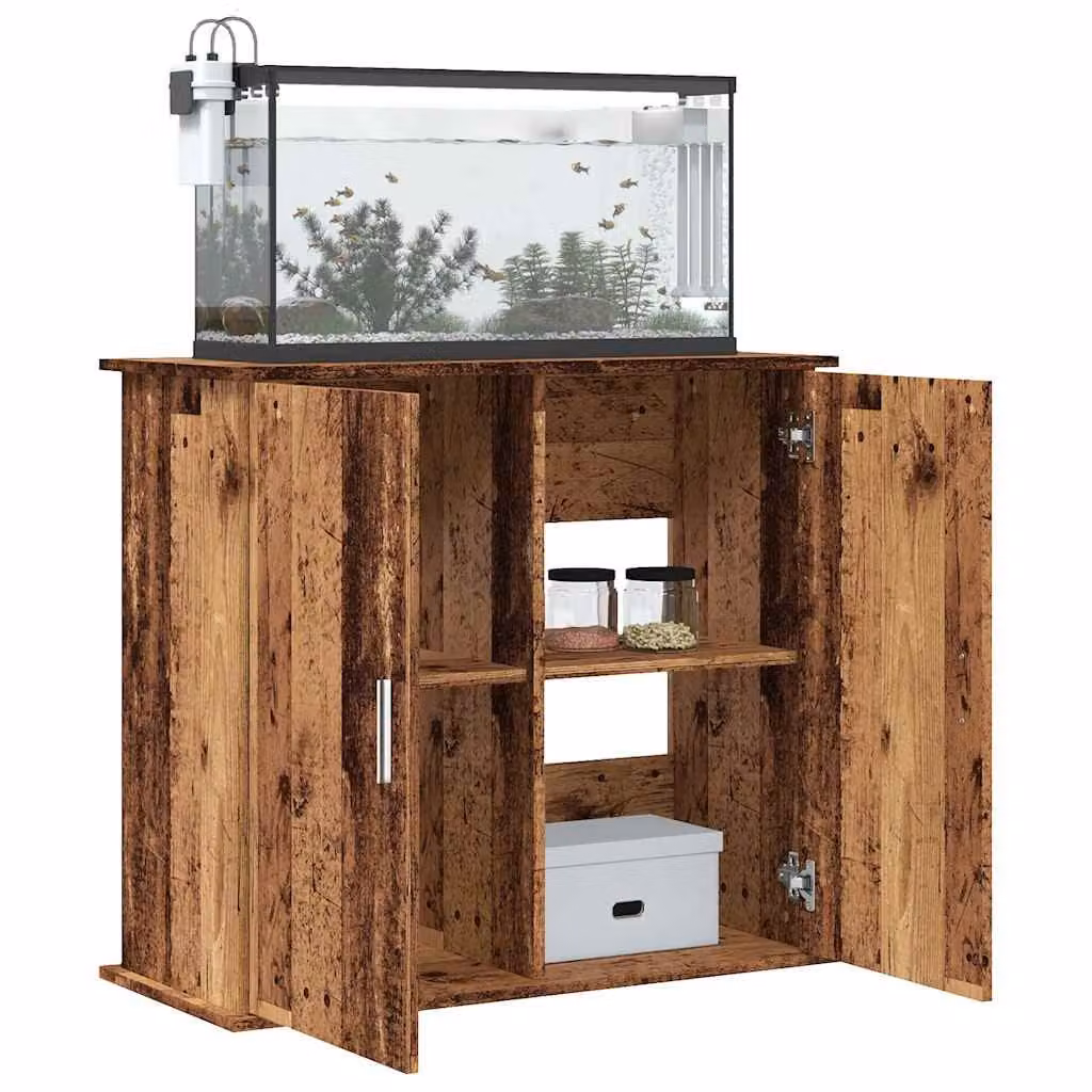 Supporto per acquario vidaXL in legno multistrato color legno antico, L 81 cm x P 36 cm x H 73 cm