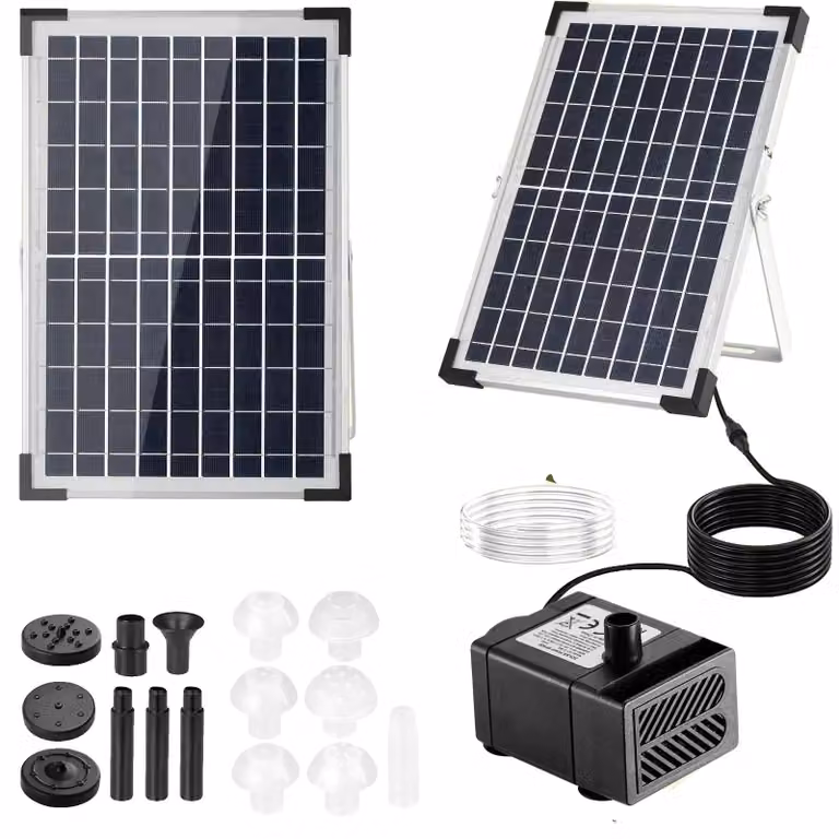 Fontana solare, 9 getti, flusso potente, 10-12W