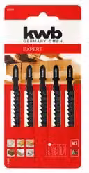 Set di 5 lame per seghetto alternativo kwb per tagli grossolani su legno, diametro 75 mm, colore nero