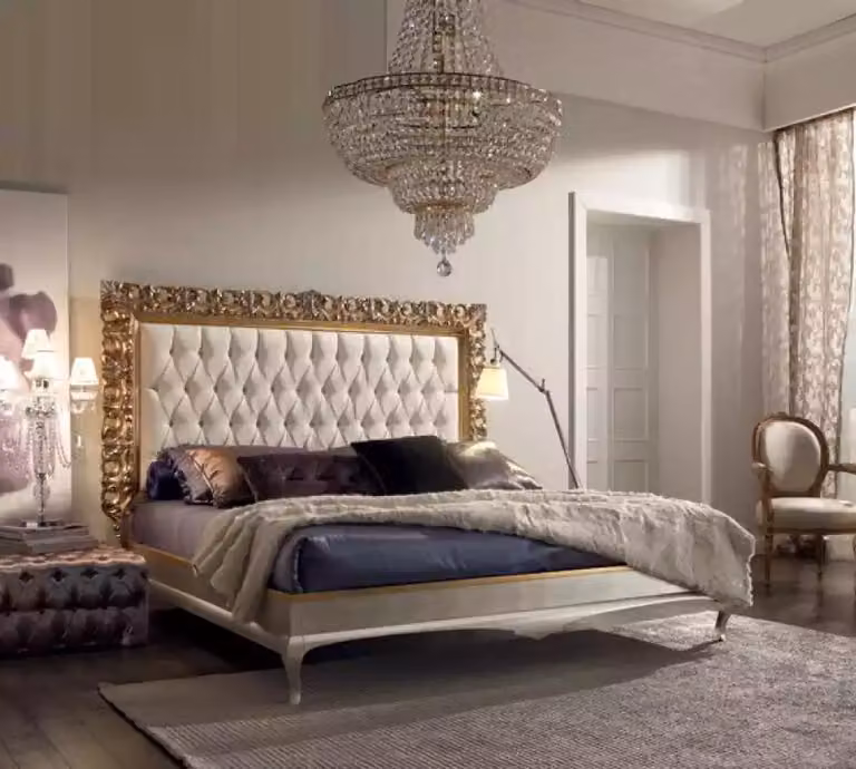 Bett Luxus Bettrahmen Holz Schlafzimmer Doppel Italienische Möbel