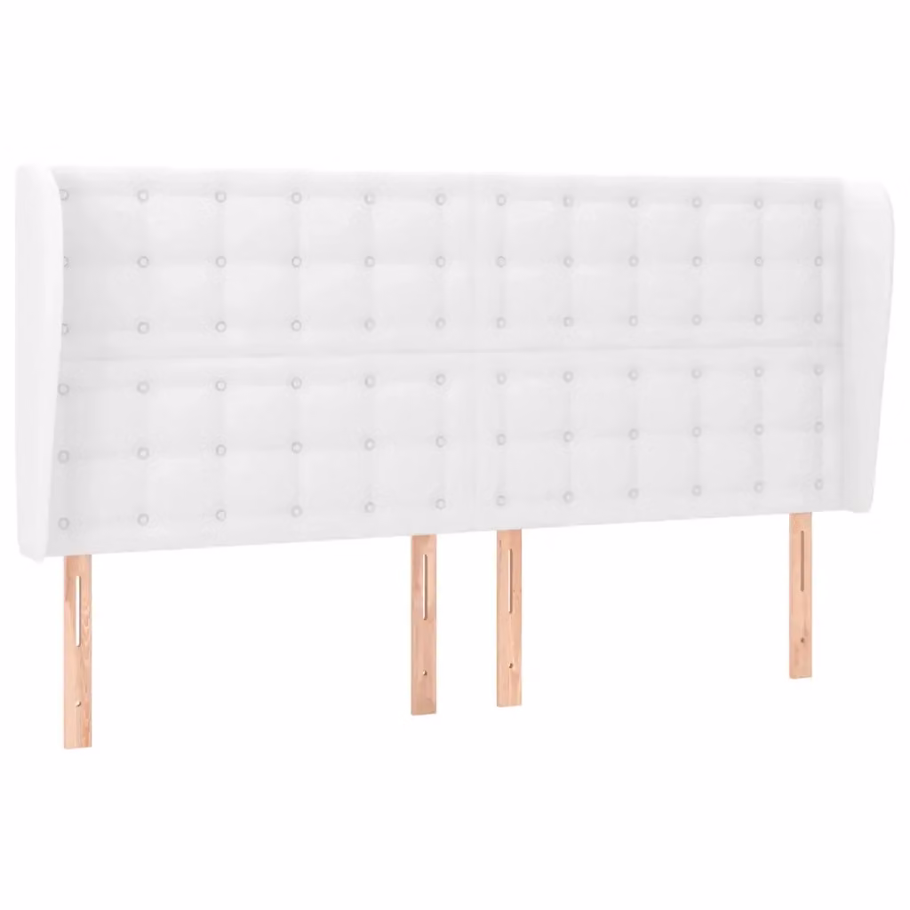 Testiera ad orecchio vidaXL in similpelle bianca con pannello imbottito L: 183 cm, P: 23 cm, H: 118/128 cm – 2
