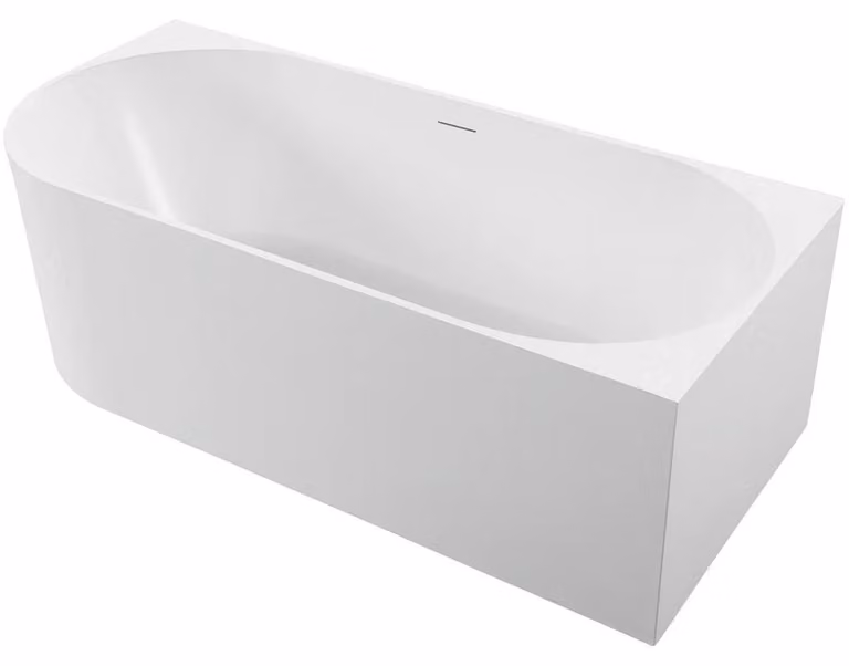 CERANO - Vasca da bagno freestanding in acrilico Bianco, versione destra - bianco lucido - 180x80 cm