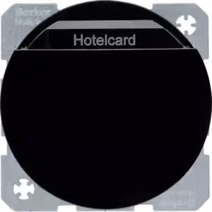Berker 16402045 Interruttore a relè con elemento centrale per Hotelcard, nero lucido Berker R.1/R.3
