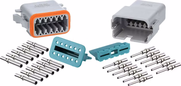 Amphenol AS-12SM/F 101 SET connettore serie AT 1xmaschio/1xfemmina, codifica A, 12 poli, connessione a crimpare