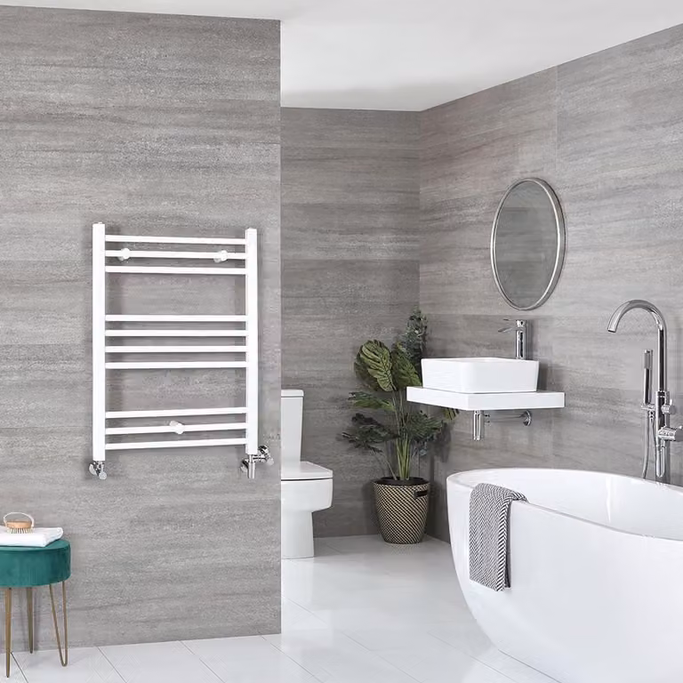 Scaldasalviette Misto Piatto - Termoarredo Bagno Bianco - 800 x 500mm - 300W - Ive