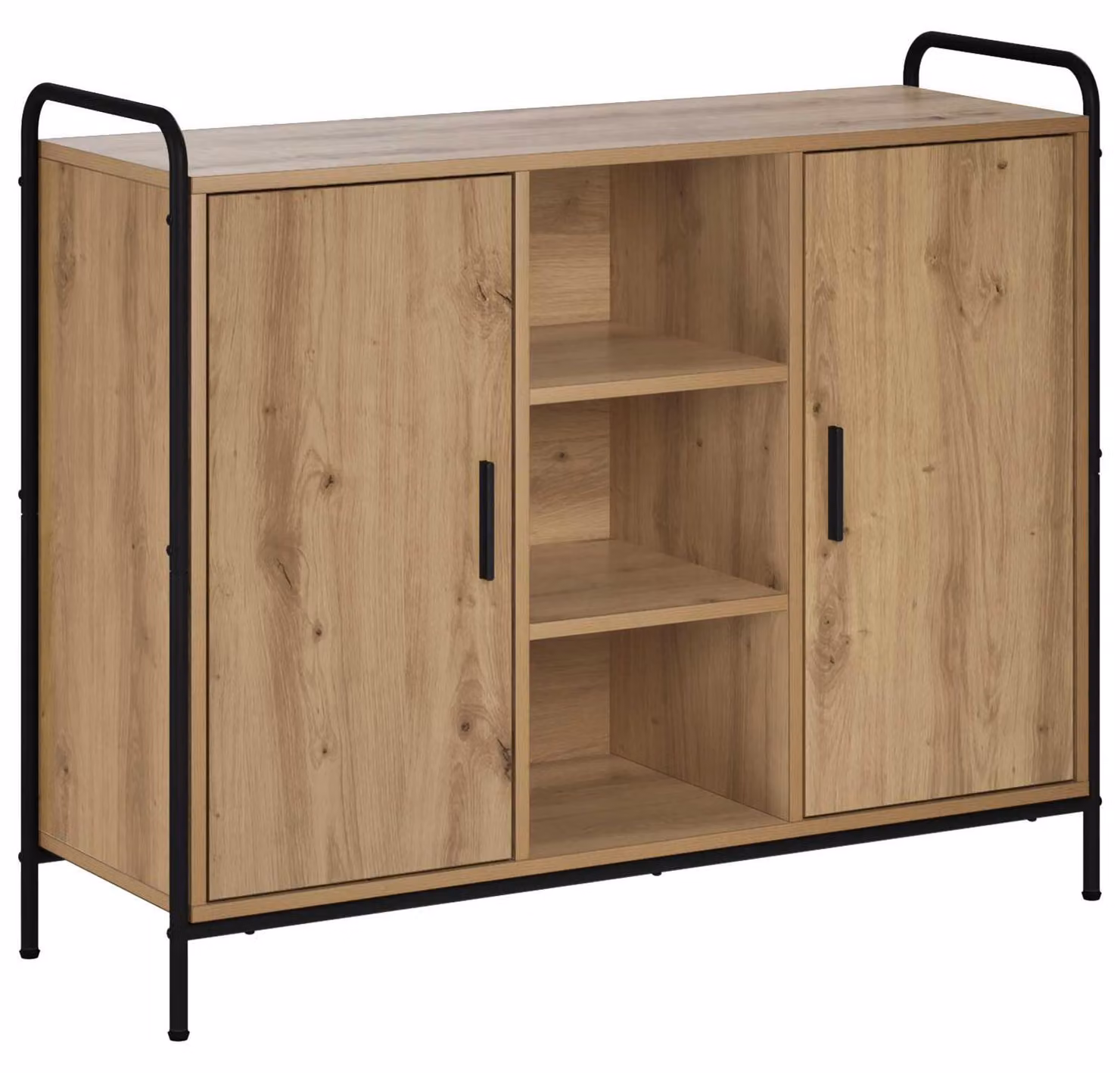 Mobile contenitore "Artisan" in legno impiallacciato di rovere, dimensioni 97 x 33 x 81 cm