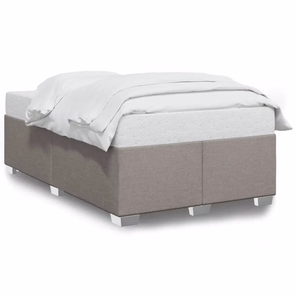 vidaXL Giroletto senza Materasso in Tessuto Beige o Grigio con Listelli in Legno L: 120 cm, P: 190 cm – 2