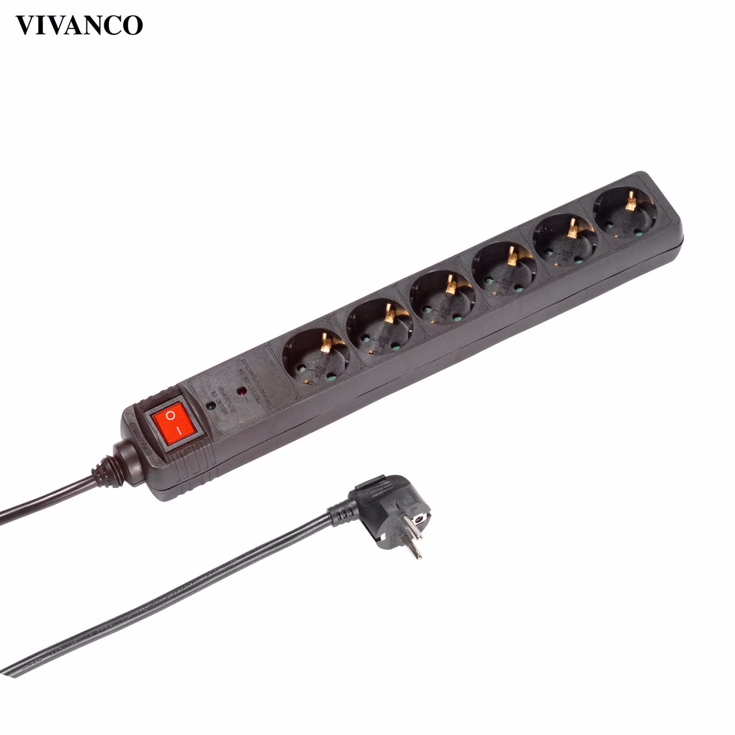 ViVanco™EBLS 6SS prolunga di alimentazione 1,4 m 6 prese CA per interni Nero