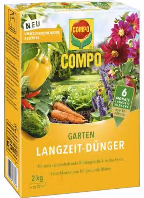 COMPO Garden concime a lento rilascio per piante da giardino, effetto a lungo termine per 6 mesi, 2 kg, 37 m², 26050