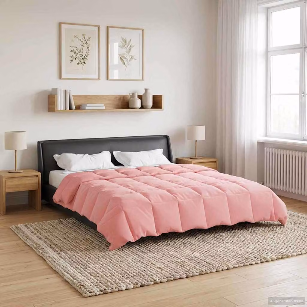 Piumino estivo reversibile vidaXL in microfibra rosa, L 220 cm x P 260 cm