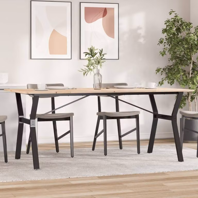 Maison Exclusive - Tavolo da Pranzo Telaio a Y 180x90x75 cm Legno Pino e Acciaio