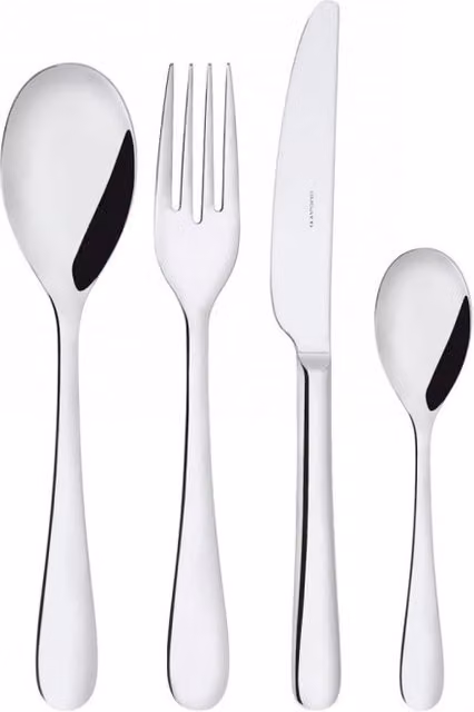 Set di posate Siena Casa Bugatti 24 pezzi in acciaio inox lucido con custodia Wengè