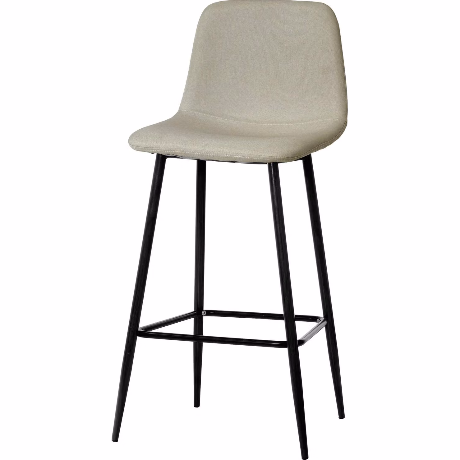 Sgabello Alto Vestiamo Casa in tessuto di Lino Beige, H 103 x L 43 x P 40 cm
