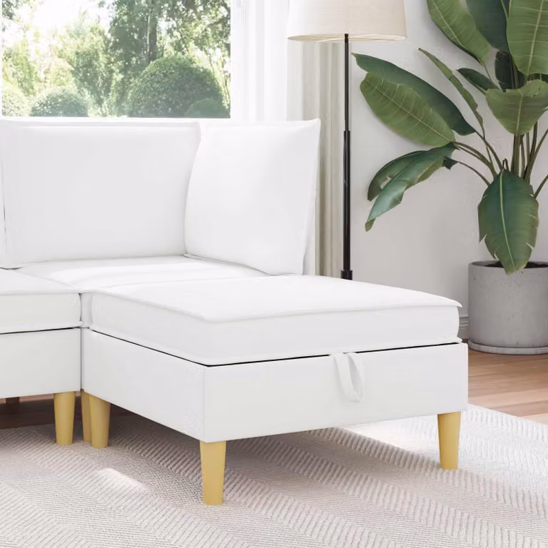 Divano con contenitore in tessuto vidaXL con struttura in legno e stile minimalista, disponibile in marrone o bianco