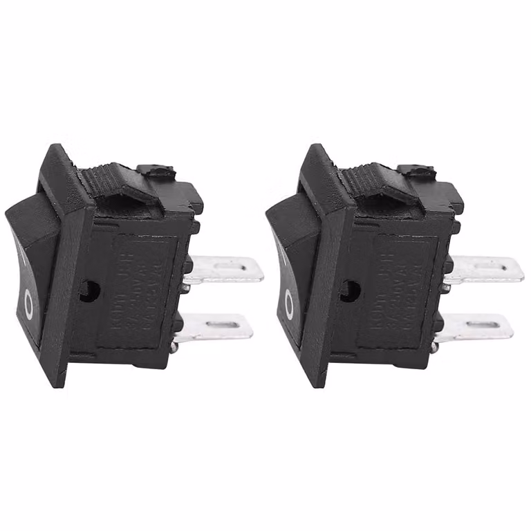 2 interruttori a bilanciere a 2 poli On/Off a 2 posizioni KCD11, accessori per elettrodomestici, nero