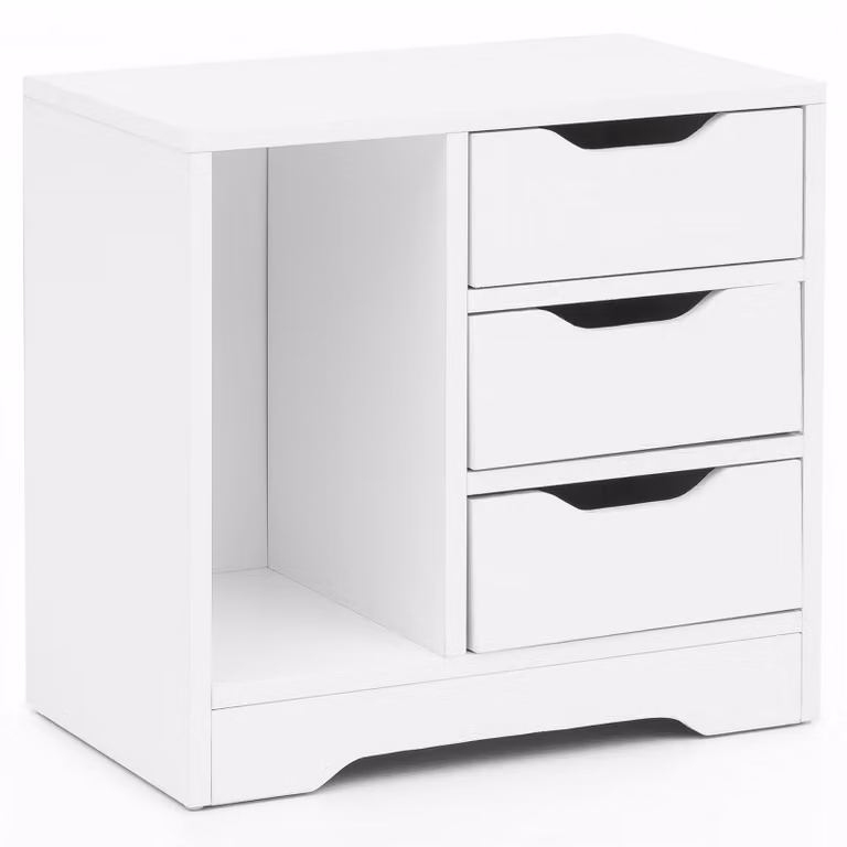Consolle WL5.708 49x50x30 cm Bianco opaco 3 cassetti 1