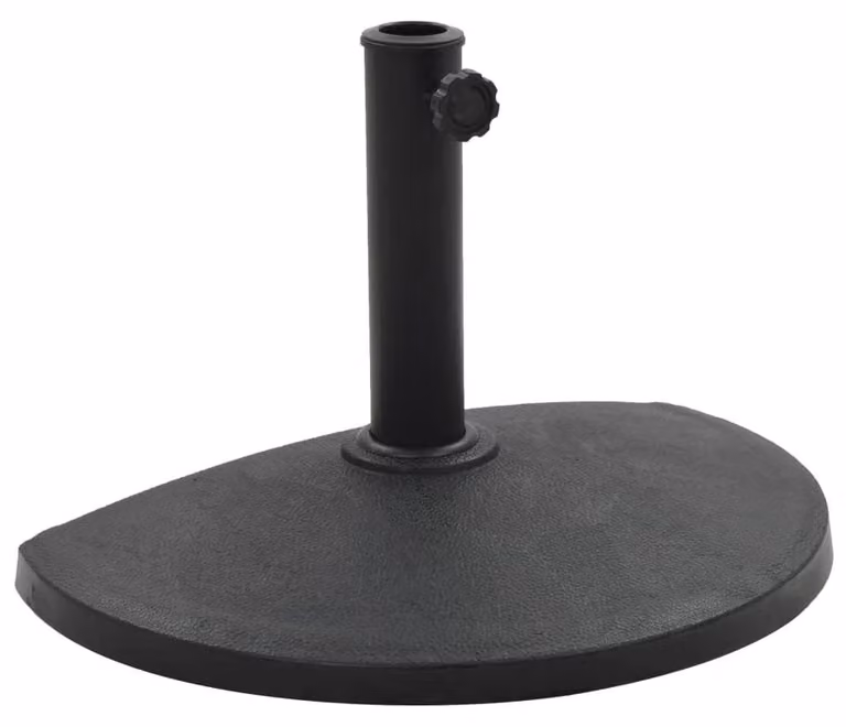 Supporto per ombrellone a forma di semicerchio, da 9 kg, in resina, colore nero