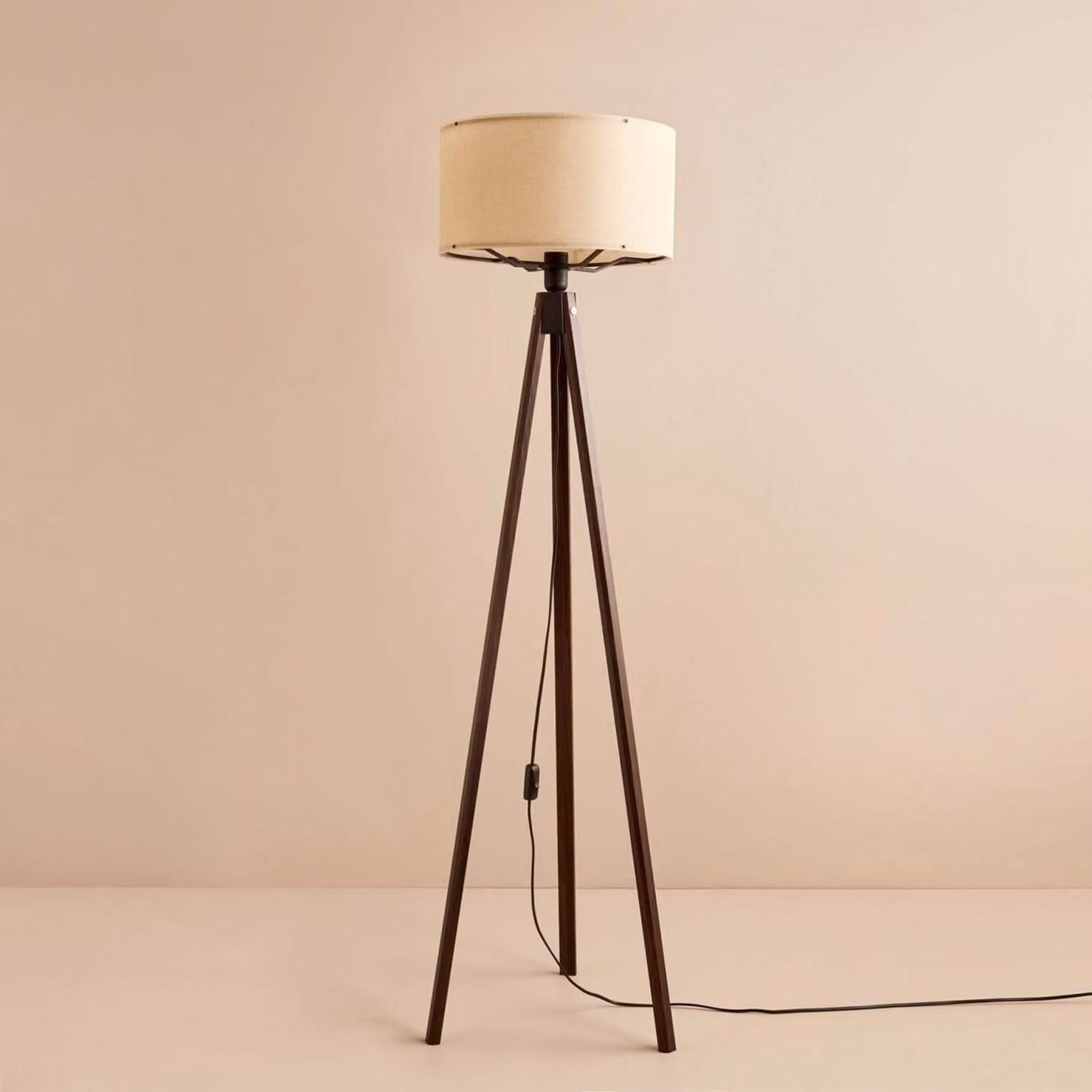 Opviq, AYD-3450, lampade da terra, crema, tessuto, 21 x 21 x 140 cm
