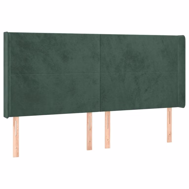 Testiera ad Orecchio Verde Scuro 203x16x118/128 cm in Velluto