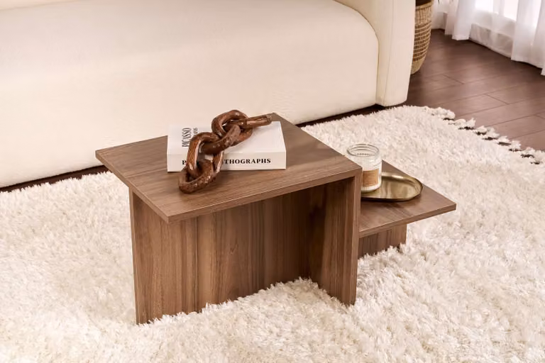 Skye Decor, Harmony - Walnut, tavolino da salotto, noce, 100% PANNELLI DI TRUCIOLATO RIVESTITI IN MELAMINA, 80 x 40 x 40 cm