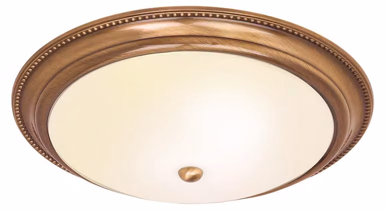 Plafoniera rotonda ATLAS in ottone anticato 2xE27x20W, metallo, dimensioni: 10x43x43 cm, IP20, Endon