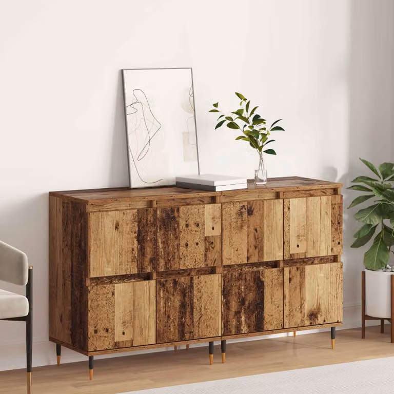 Set di 2 armadi vidaXL in legno marrone con ante a battente L/P/H: 60 x 35 x 70 cm